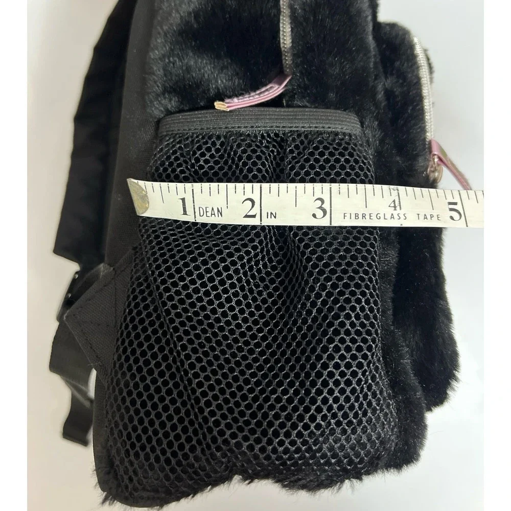 Backpack Black Cat Kitty Faux Fur Ears Nose Whiskers Goth More‎ Than Magic